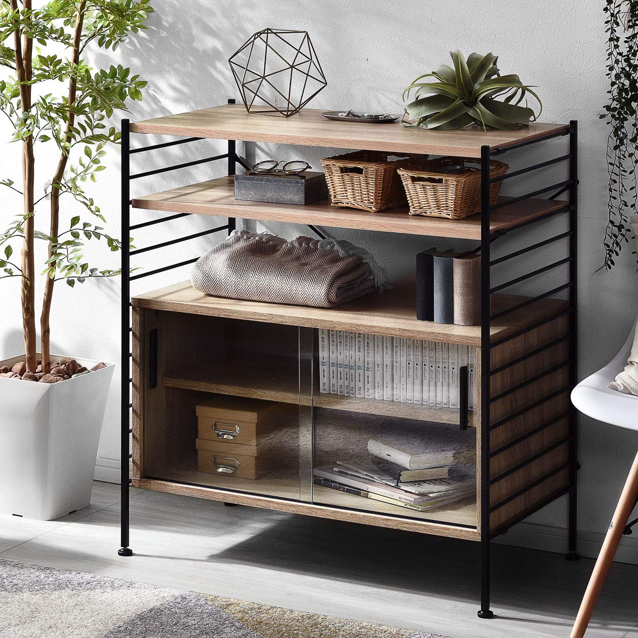 Amazon.co.jp: ワイエムワールド ユニットシェルフ WiLL ガラス扉